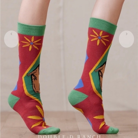 Double D Ranch Red and Green Patterned Socks - Picture 3 of 4